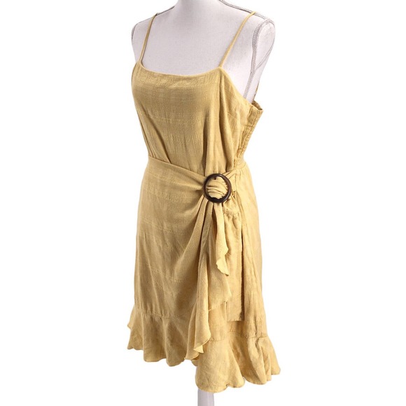🚨American Eagle Outfitters Womens Size XL Faux Wrap Cami Dress Summer Yellow - Picture 5 of 10